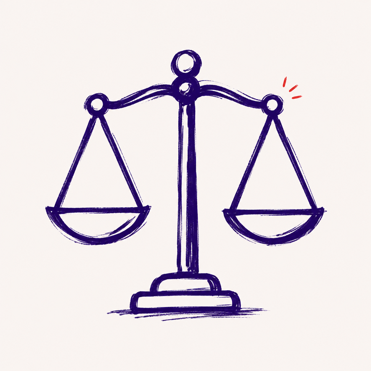 Illustration d’une balance de justice